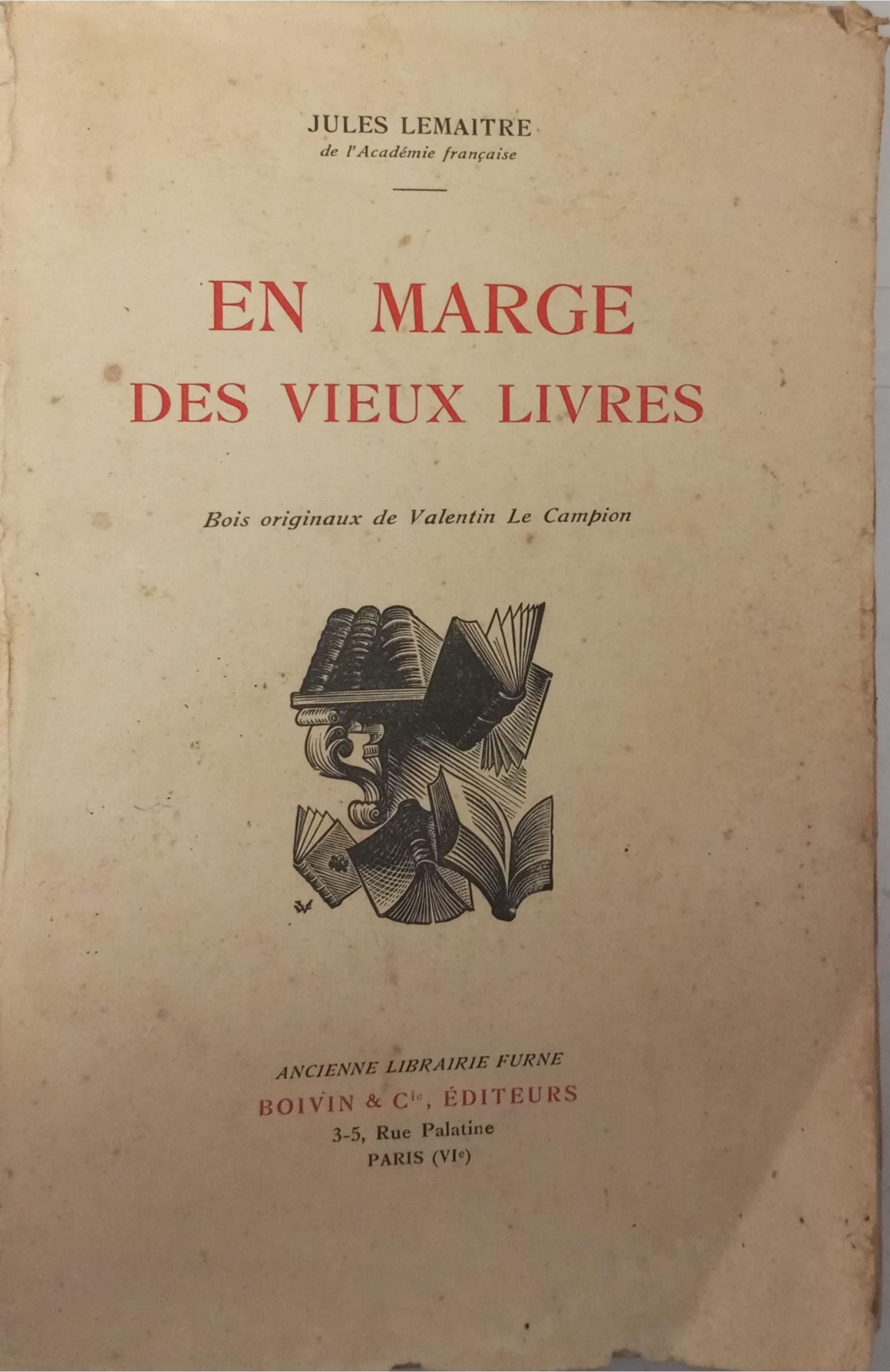 en marge des vieux livres