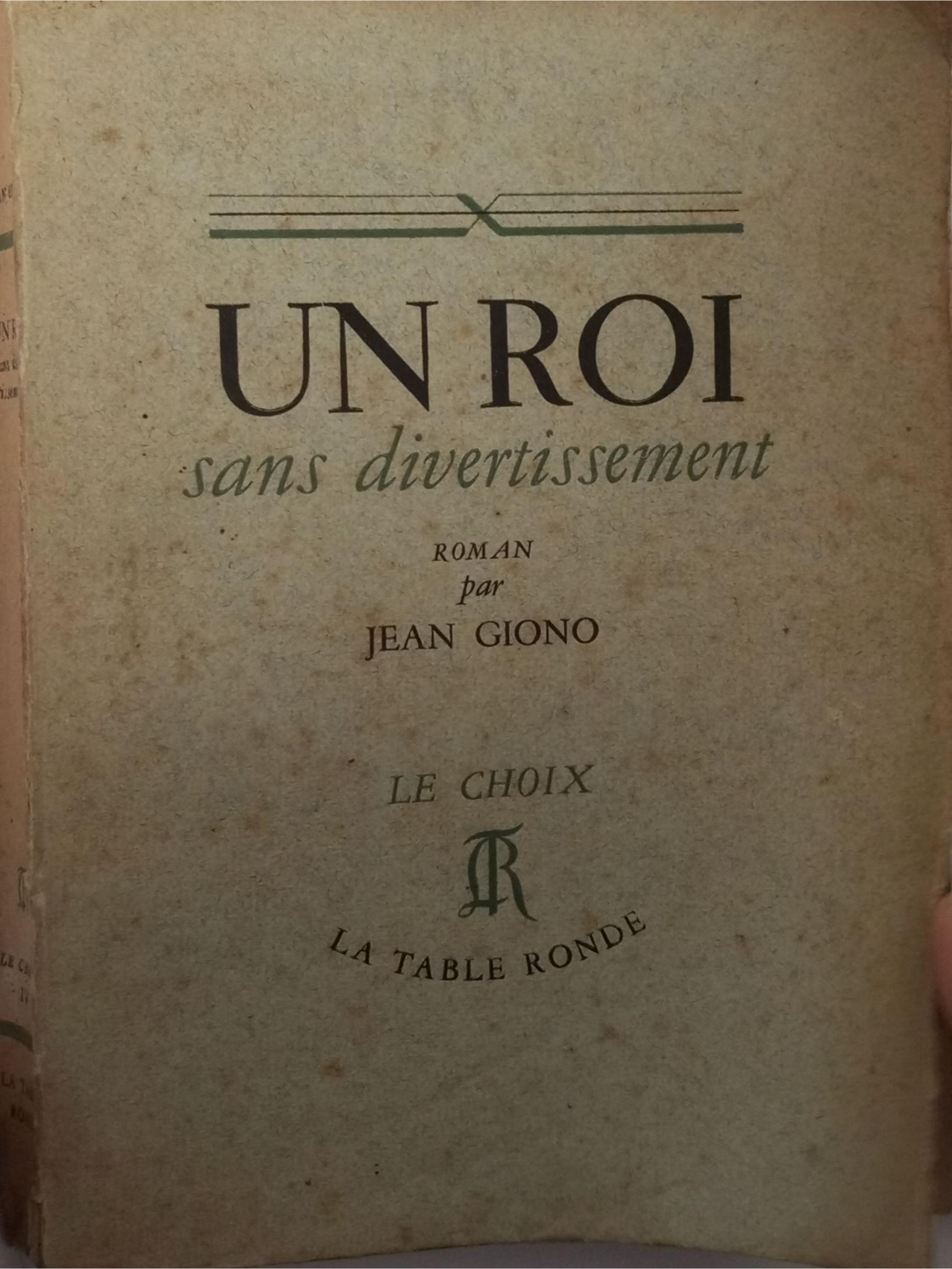 un roi sans divertissement