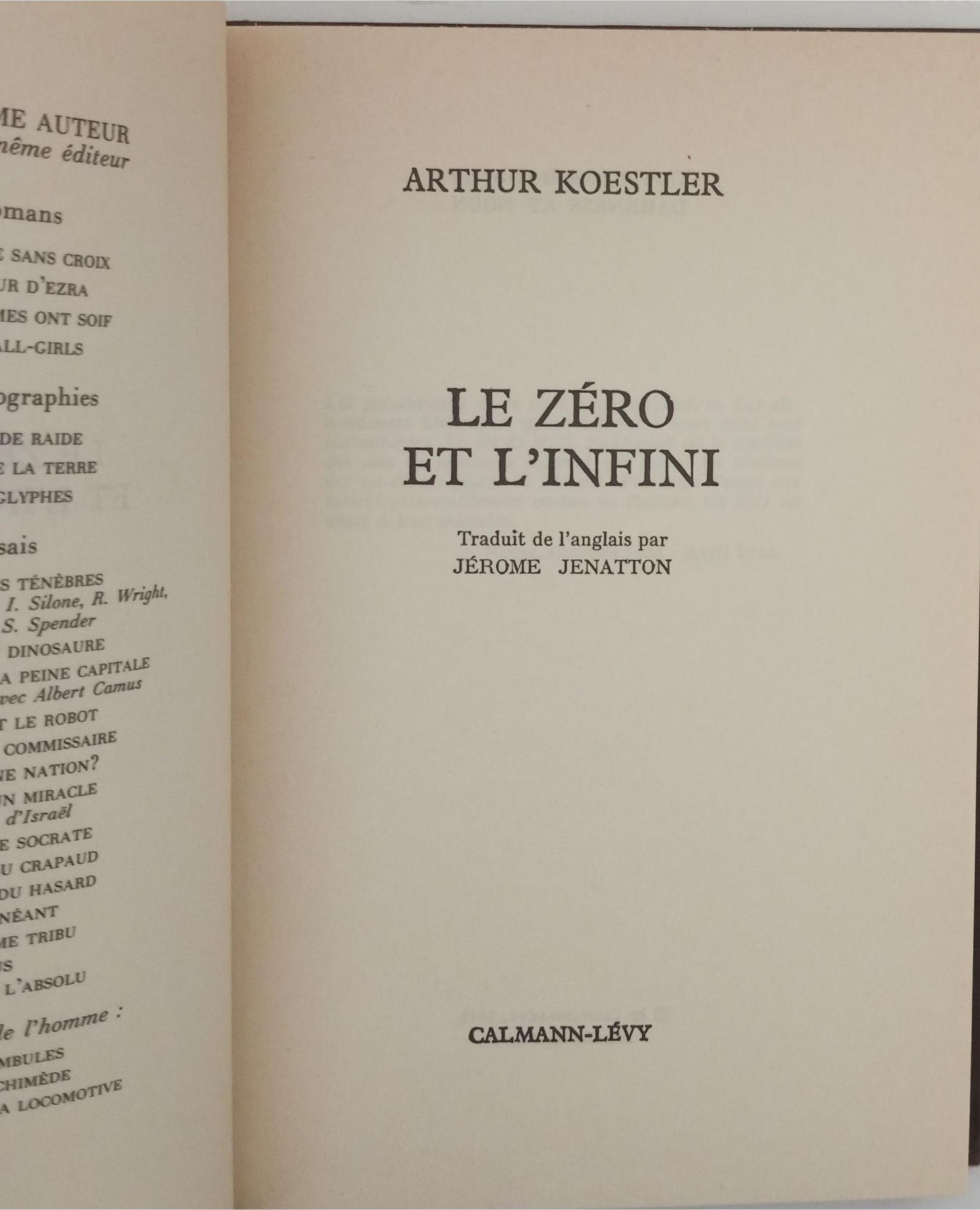 le zéro et l’infini