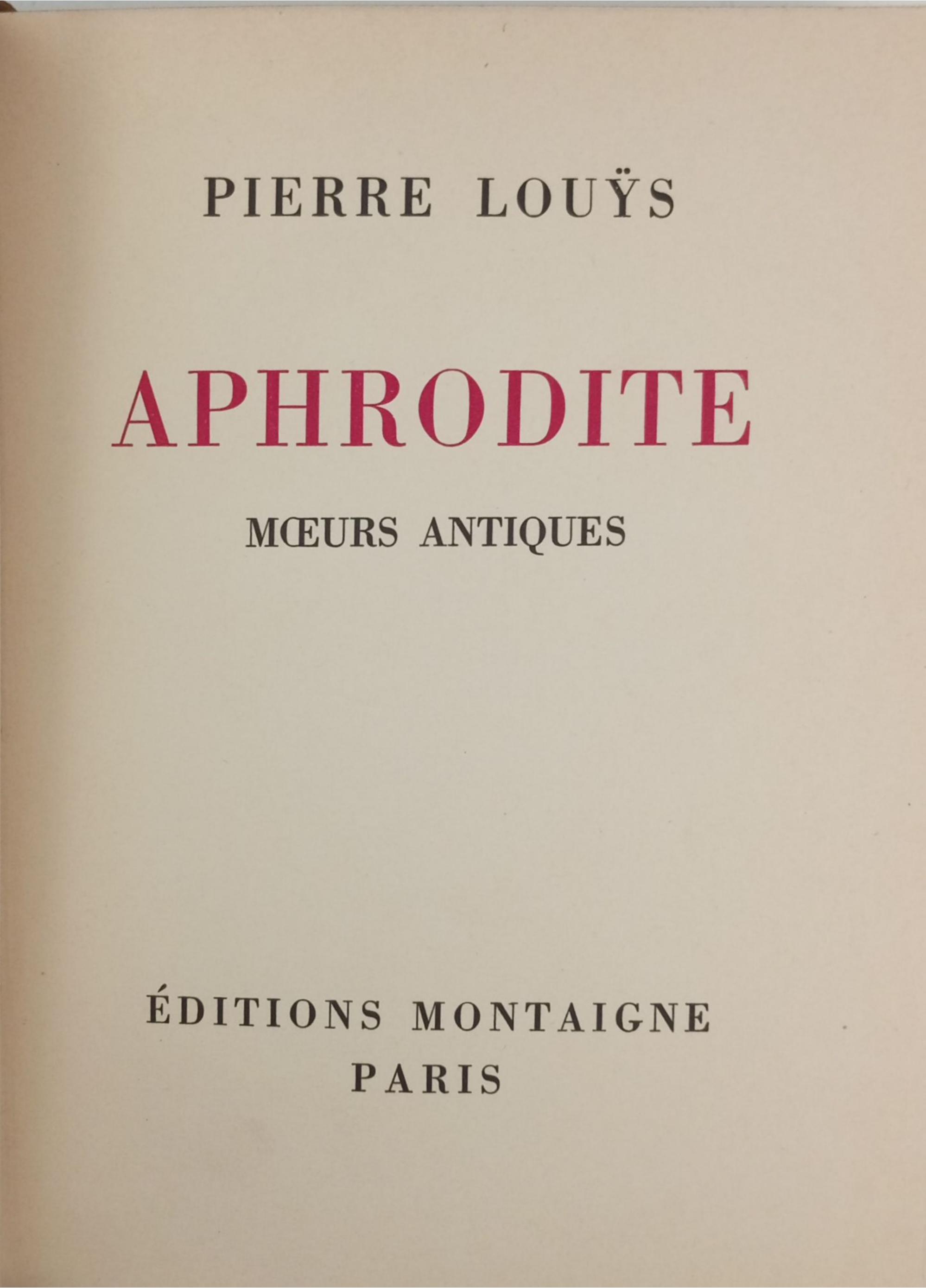 APHRODITE, Mœurs antiques